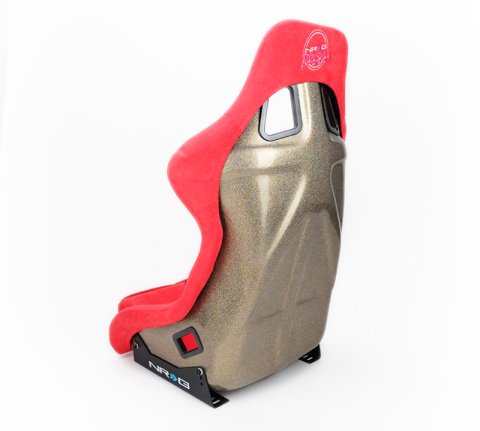 NRG FRP Bucket Seat ULTRA Edition - Large (Red Alcantara/Gold Glitter Back) thumbnail 1