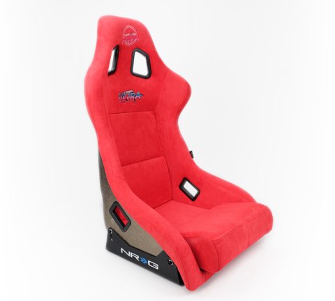 NRG FRP Bucket Seat ULTRA Edition - Large (Red Alcantara/Gold Glitter Back) thumbnail 2