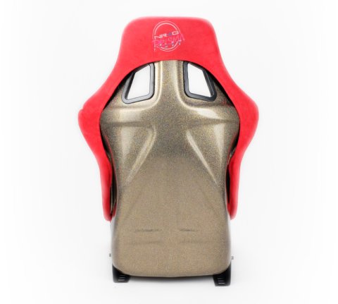 NRG FRP Bucket Seat ULTRA Edition - Large (Red Alcantara/Gold Glitter Back) thumbnail 3