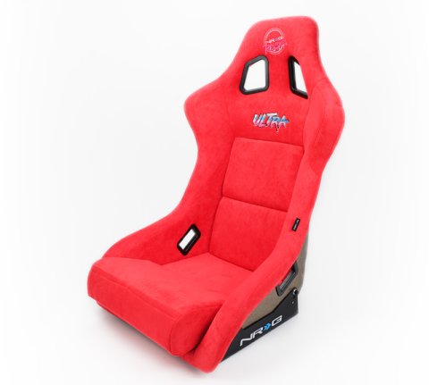 NRG FRP Bucket Seat ULTRA Edition - Large (Red Alcantara/Gold Glitter Back) thumbnail 4