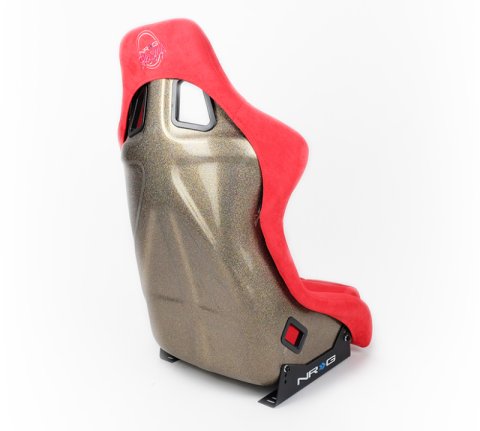 NRG FRP Bucket Seat ULTRA Edition - Large (Red Alcantara/Gold Glitter Back) thumbnail 6