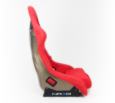 NRG FRP Bucket Seat ULTRA Edition - Large (Red Alcantara/Gold Glitter Back) thumbnail 8