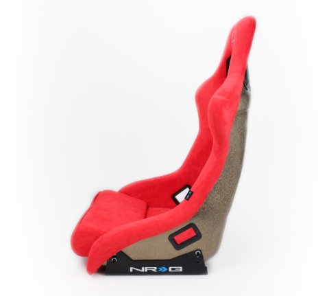 NRG FRP Bucket Seat ULTRA Edition - Large (Red Alcantara/Gold Glitter Back) thumbnail 9