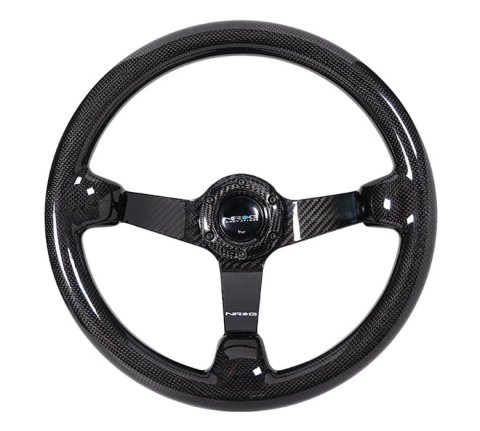 NRG Carbon Fiber Steering Wheel (350mm) Deep Dish - Full Carbon thumbnail 2