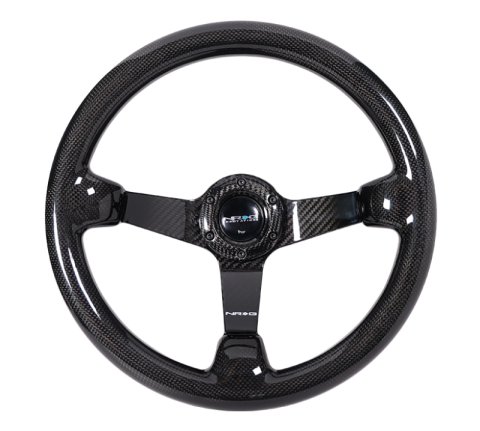 NRG Carbon Fiber Steering Wheel (350mm) Deep Dish - Full Carbon thumbnail 6