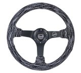 NRG Reinforced Steering Wheel (350mm / 3in. Deep) Microfiber/Black Stitch w/5mm Matte Black Spokes thumbnail 2