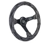 NRG Reinforced Steering Wheel (350mm / 3in. Deep) Microfiber/Black Stitch w/5mm Matte Black Spokes thumbnail 5