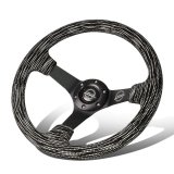 NRG Reinforced Steering Wheel (350mm / 3in. Deep) Microfiber/Black Stitch w/5mm Matte Black Spokes thumbnail 6