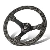 NRG Reinforced Steering Wheel (350mm / 3in. Deep) Microfiber/Black Stitch w/5mm Matte Black Spokes thumbnail 7