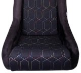NRG FRP Bucket Seat (Black w/ Multi Color Geometric Pattern) - Large thumbnail 2