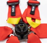 NRG FIA 6pt 2in. Shoulder Belt for HANS Device/ Rotary Cam Lock Buckle/ 3in. Waist Belt - Red thumbnail 1