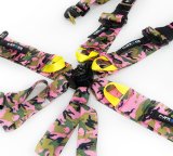 NRG FIA 6pt 2in. Shoulder Belt for HANS Device/ Rotary Cam Lock Buckle/ 3in. Waist Belt - Pink Camo thumbnail 2