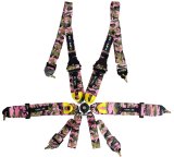 NRG FIA 6pt 2in. Shoulder Belt for HANS Device/ Rotary Cam Lock Buckle/ 3in. Waist Belt - Pink Camo thumbnail 3