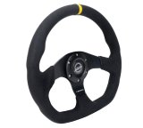 NRG Reinforced Steering Wheel (320mm) Sport Alcantara Flat Bottom w/ Yellow Center Mark thumbnail 3