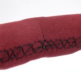 NRG Reinforced Steering Wheel (350mm/ 3in. Deep) Black Spoke/ Burgundy Alcantara w/ Black Stitch thumbnail 1