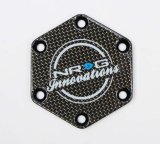 NRG Carbon Fiber w/ Chrome Gold Texalium Fabrics Horn Delete Button Circular Logo Front/ Back thumbnail 3