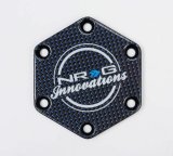 NRG Carbon Fiber w/ Blue Texalium Fabrics Horn Delete Button Circular Logo Front/ Back thumbnail 3