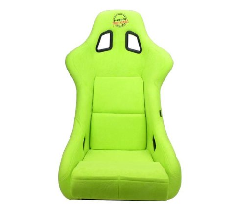 NRG FRP Bucket Seat PRISMA Edition - Large (Neon Green Alcantara/ Pearlized Back) thumbnail 1
