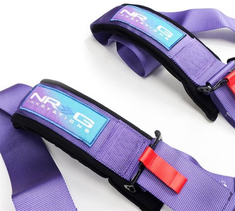 NRG SFI 16.1 5Pt 3 Inch Seat Belt Harness with Pads / Cam Lock - Purple thumbnail 1