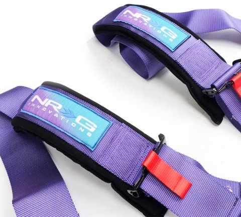 NRG SFI 16.1 5Pt 3 Inch Seat Belt Harness with Pads / Cam Lock - Purple thumbnail 5