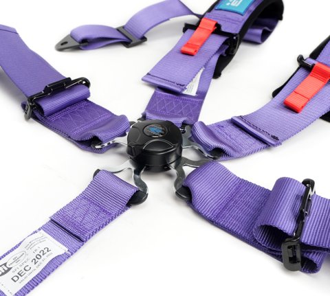 NRG SFI 16.1 5Pt 3 Inch Seat Belt Harness with Pads / Cam Lock - Purple thumbnail 6