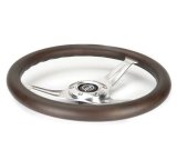 NRG Classic Wood Grain Wheel - 350mm 3 Chrome Silver Spokes Oak Color Wood thumbnail 8