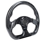 NRG Shiny Black Forged Carbon Fiber Steering Wheel 320mm Flat Bottom thumbnail 4