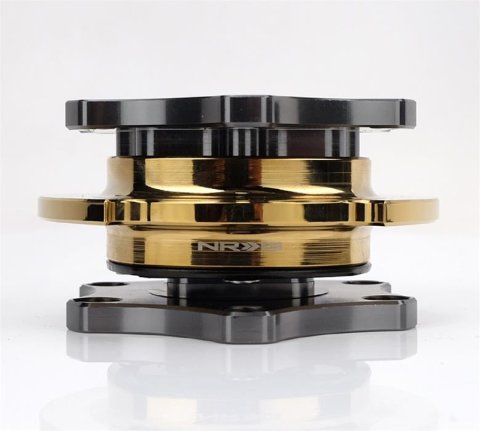 NRG Quick Release SFI SPEC 42.1 - Gun Metal Body / Gold Shinny Ring thumbnail 2