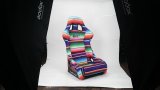 NRG FRP Bucket Seat PRISMA Serepi Edition W/ Red Pearlized Back Mexi-Cali Blanket Print - Large thumbnail 1