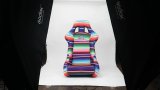 NRG FRP Bucket Seat PRISMA Serepi Edition W/ Red Pearlized Back Mexi-Cali Blanket Print - Large thumbnail 3