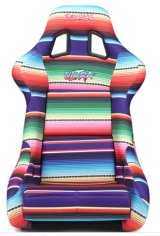 NRG FRP Bucket Seat PRISMA Serepi Edition W/ Red Pearlized Back Mexi-Cali Blanket Print - Large thumbnail 8