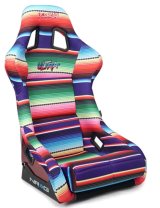 NRG FRP Bucket Seat PRISMA Serepi Edition W/ Red Pearlized Back Mexi-Cali Blanket Print - Large thumbnail 9
