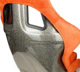 NRG FRP Bucket Seat ULTRA Edition W/ Grey Pearlized Back / Orange Microfiber Material - Large thumbnail 4
