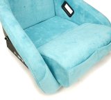 NRG FRP Bucket Seat ULTRA Edition W/ Grey Pearlized Back / Teal Microfiber Material - Large thumbnail 6