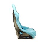 NRG FRP Bucket Seat ULTRA Edition W/ Grey Pearlized Back / Teal Microfiber Material - Large thumbnail 8