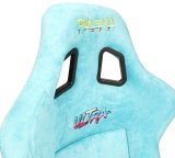 NRG FRP Bucket Seat ULTRA Edition W/ Grey Pearlized Back / Teal Microfiber Material - Large thumbnail 9