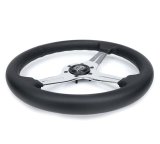 NRG Light Weight Gaming Steering Wheel - 350mm 3 Chrome Silver Spokes Perforated Leather thumbnail 6