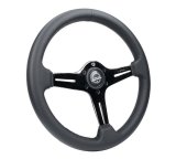 NRG Light Weight Gaming Steering Wheel - 350mm 3 Black Chrome Silver Spokes Perforated Leather thumbnail 8