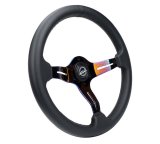 NRG Light Weight Gaming Steering Wheel - Splitz NeoChrome Silver Spokes Perforated Leather thumbnail 8
