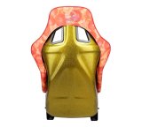NRG FRP Bucket Seat PRISMA ULTRA SLICE Edition W/ Gold Pearlized Back Pizza Microfiber Print - Large thumbnail 3