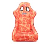 NRG FRP Bucket Seat PRISMA ULTRA SLICE Edition W/ Gold Pearlized Back Pizza Microfiber Print - Large thumbnail 4