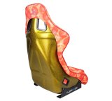 NRG FRP Bucket Seat PRISMA ULTRA SLICE Edition W/ Gold Pearlized Back Pizza Microfiber Print - Large thumbnail 5