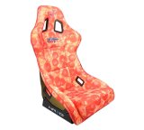 NRG FRP Bucket Seat PRISMA ULTRA SLICE Edition W/ Gold Pearlized Back Pizza Microfiber Print - Large thumbnail 6