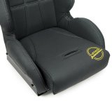 NRG Defender Water Resistant Steel Frame Suspension Seats Black w/ Black Trim & Yellow Embroidery thumbnail 2