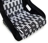 NRG FRP Bucket Seat Vegan Suede w/ Black & White Yaba Print - Large thumbnail 1