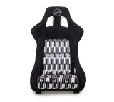 NRG FRP Bucket Seat Vegan Suede w/ Black & White Yaba Print - Large thumbnail 4