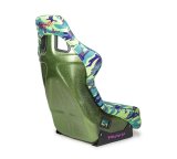NRG FRP Bucket Seat PRISMA Green Camo Edition Vegan Matl. w/ Phone Pkt. - Green Pearl Back - Medium thumbnail 7