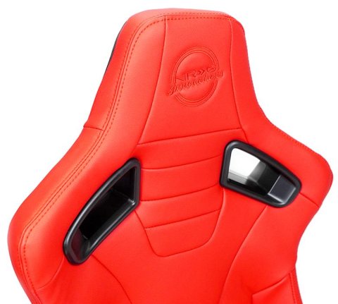 NRG Omega Reclinable Racing Seat (Pair) Red with Black Carbon Vinyl Back thumbnail 1