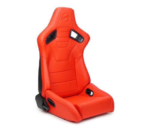 NRG Omega Reclinable Racing Seat (Pair) Red with Black Carbon Vinyl Back thumbnail 6