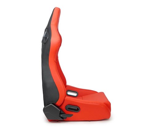NRG Omega Reclinable Racing Seat (Pair) Red with Black Carbon Vinyl Back thumbnail 8